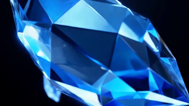 Sparkling blue diamonds falling against a dark background, possibly for luxury or jewelry advertisement