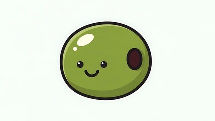 Cartoon Kiwi Fruit with Smiling Face.