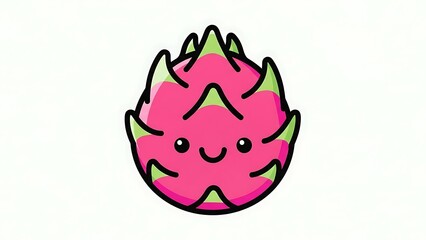 Cartoon Dragon Fruit Character Illustration Design.