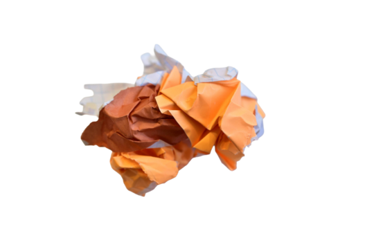 A lump of crumpled colored paper isolated on PNG background. - Powered by Adobe