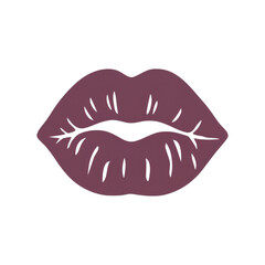 Plump pink lips with white highlights on pure white background