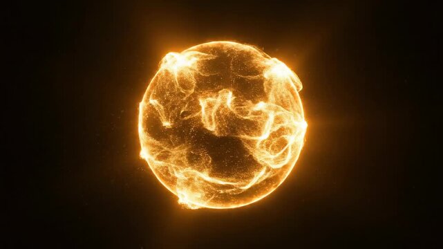 Cinematic abstract visual of two distinct warm golden light beams slowly merging together into a single unified glowing sphere nebula, connection, support