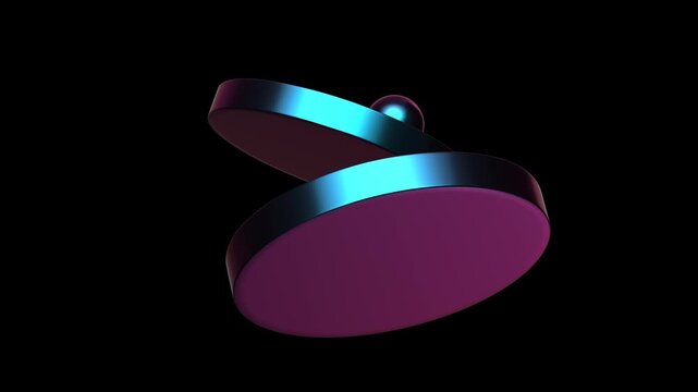 Looping 3D animation. Abstract minimalist aesthetic background with holographic effect.