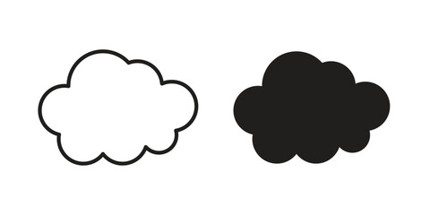 Clouds icons vector glyph flat style. Stroke with editable size icons