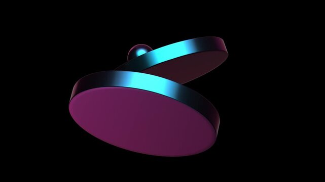 Looping 3D animation. Abstract minimalist aesthetic background with holographic effect.