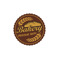 Classic Minimalist Retro Vintage Logo Design Template Bakery Label Sticker