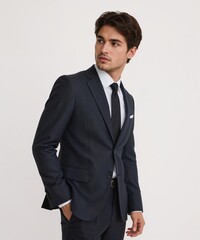 side view filipino guy on oversized shirt fit model pose on white background