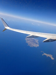 Veduta aerea delle isole di Ischia e Procida dal finestrino di un aereo, Golfo di Napoli 511