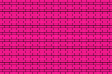 Brick wall. Brick background. Deep Pink color and brown texture.  Pattern of building with stone and concrete.