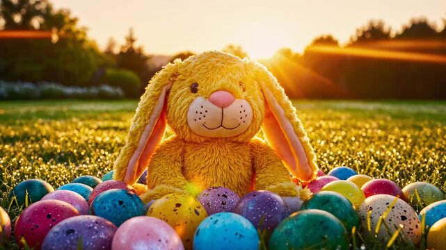 easter eggs in a basket
