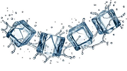 3d crystal text effect with blue shading and splash background