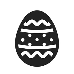 Easter egg silhouette icon with traditional decoration front view. Easter egg silhouette graphic design. Isolated on white background