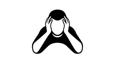 Man holding head simple symbol black white icon 
