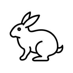 Obraz premium Outline of a rabbit silhouette in a playful pose 