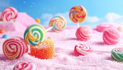 Colorful Candy Assortment - A Sweet and Delightful Composition.