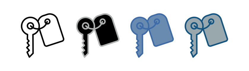 key icon set multiple style collection with house key design