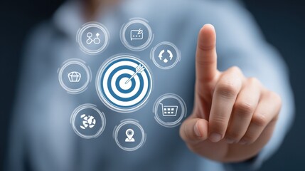 Business Person Engaging with Targeted Outreach Concepts in Digital Marketing Environment