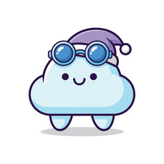 Chill Cloud Wearing Sunglasses and Hat