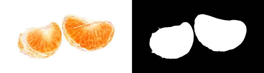 Fresh Watercolor Illustration of Peeled Tangerine Slices with Juicy Texture