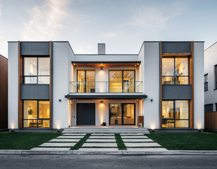 modern house with a balcony