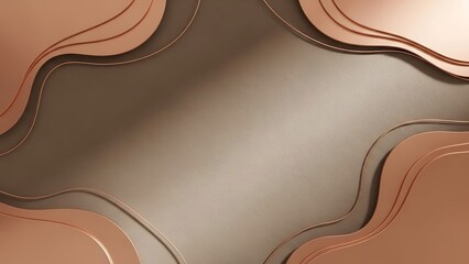 Abstract copper background with wavy shapes