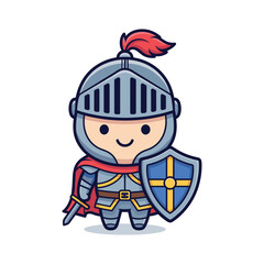 Cute Knight Vector Illustration