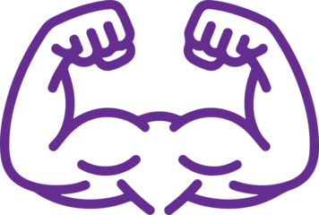 Purple crab illustration with raised claws outline style on transparent background