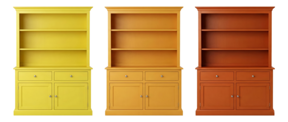 Three Color Options of Wooden Buffet Hutch with Shelves and Doors