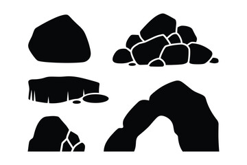 Natural Stone and Rock Arch Silhouettes for Landscape Design © Laboni