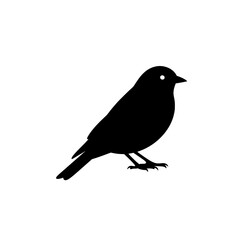 Obraz premium Single perched bird silhouette flat vector illustration