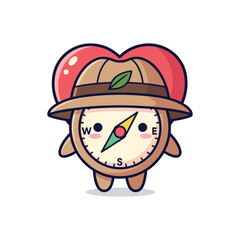 Cute Explorer Compass Character