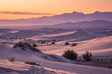 Beautiful sunrise and sunset over mountain landscape