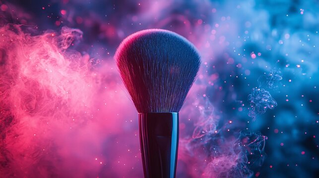 Dreamy Pink Blue Smoke Makeup Brush