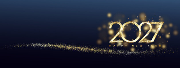 2027 Happy New Year Greeting Card