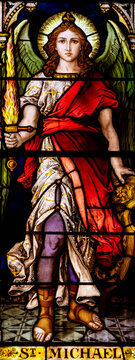 Archangel St. Michael in stained glass
