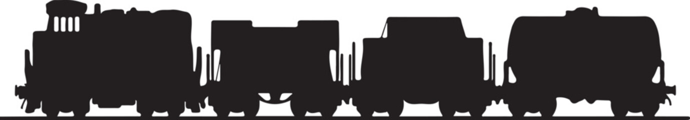 vintage train silhouette