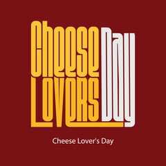 Cheese Lovers Day Typography on Red Background