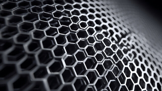Detailed Metallic Hexagonal Mesh Texture abstract background