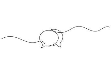 Obraz premium Minimalist continuous one line speech bubbles conversation art