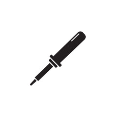 Black silhouette of a dropper pipette on white background liquid science laboratory