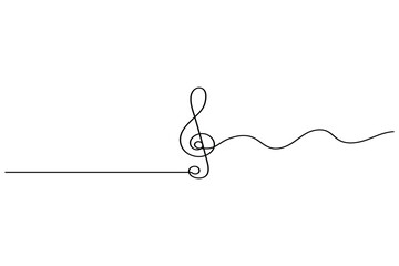 Minimalist single line sketch of music melody sign