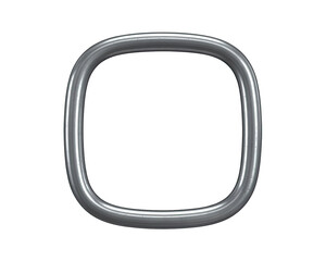 Stainless steel square ring isolated on transparent background