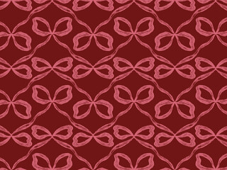 seamless pattern with red bow and dark red background