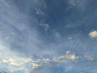 Fluid sky tapestry unveiling delicate stratifications and luminous patches at high altitude