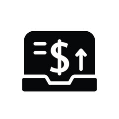 dollar up icon on laptop vector illustration