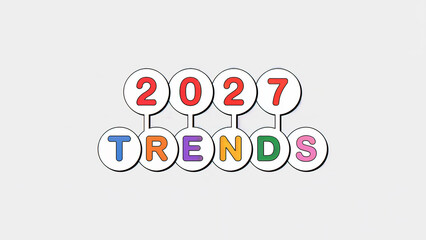 Colorful 2027 Trends Typography Concept for Business Forecast