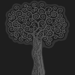 Stylised tree illustration; floral icon