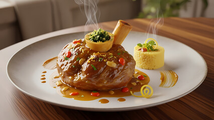 Luxury Osso Buco Italian Milanese Fine Dining Cuisine
