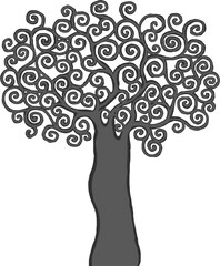 Stylised tree illustration; floral icon