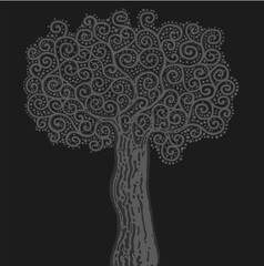 Stylised tree illustration; floral icon